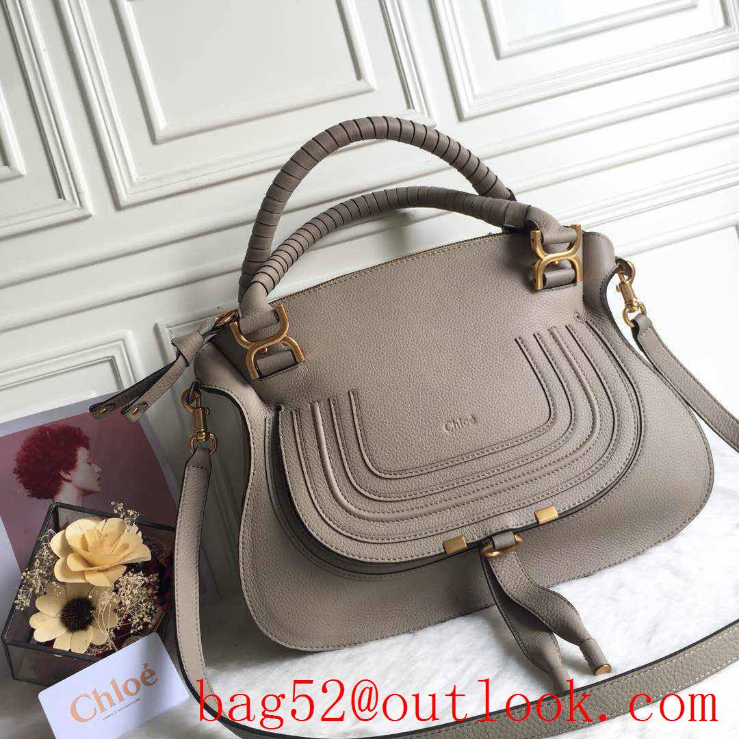 Chole grey large Premium Collector's Edition flap marcie shoulder handbag