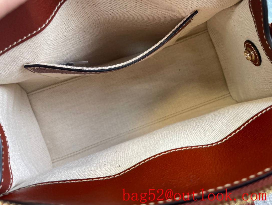 Chole brown Top zip closure Internal zip pocket Removable strap Linen lining shoulder crossbody handbag