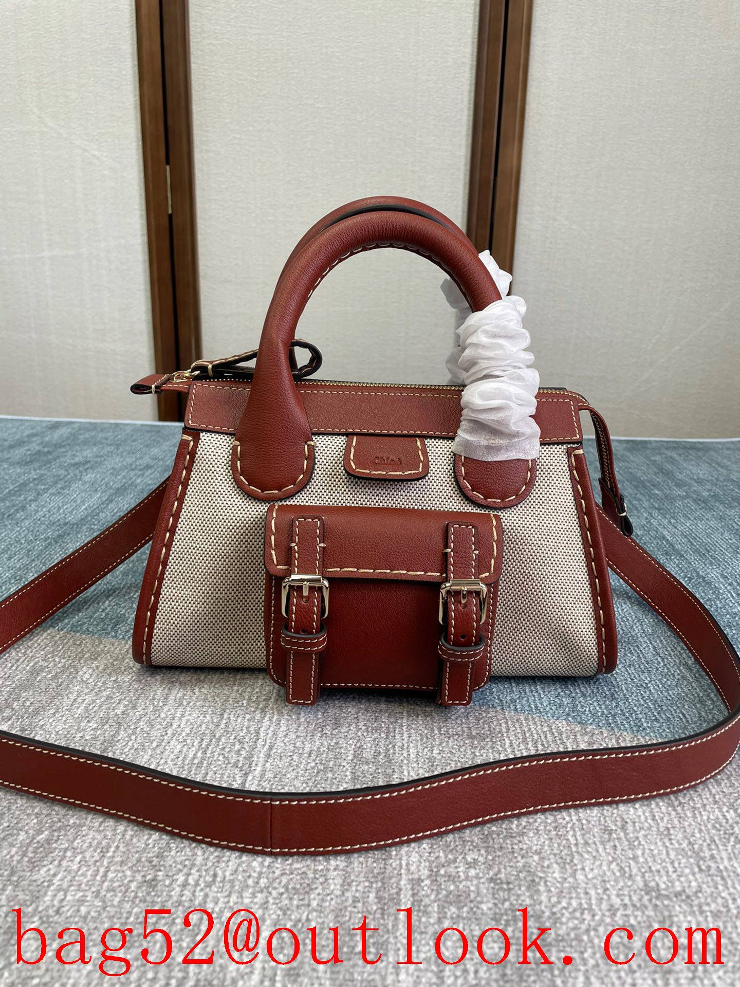 Chole Internal zip pocket Top zip closure Linen lining Removable strap handbag crossbody cream bag