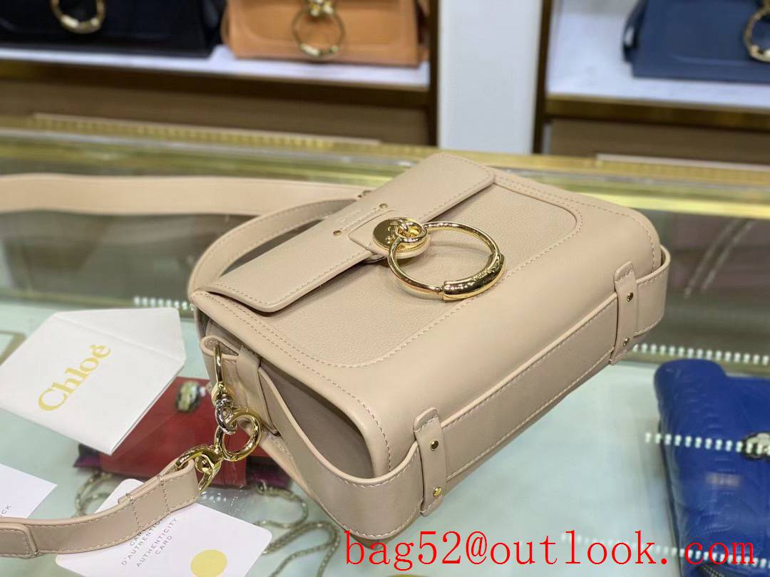 Chole O Metal logo soft grained calfskin handbag crossbody cream small bag