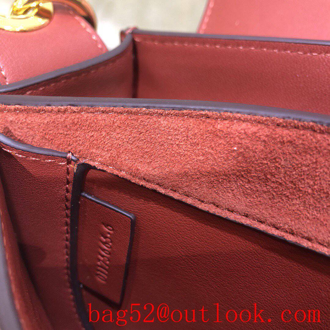 Chole dark red new Tess combination pattern calfskin pony embroiderygravure baroque-style 