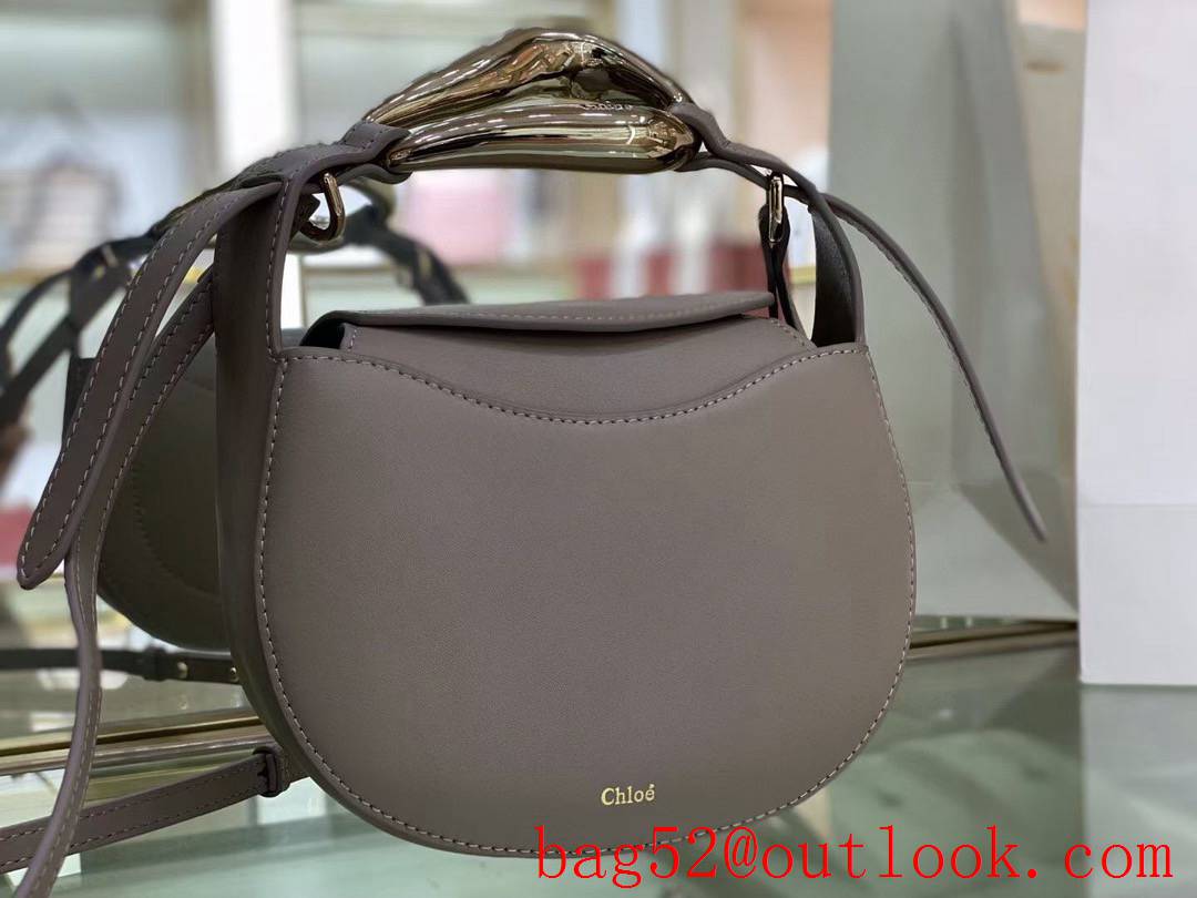 Chole medium kiss collection hobo grey Lip metal handle bag