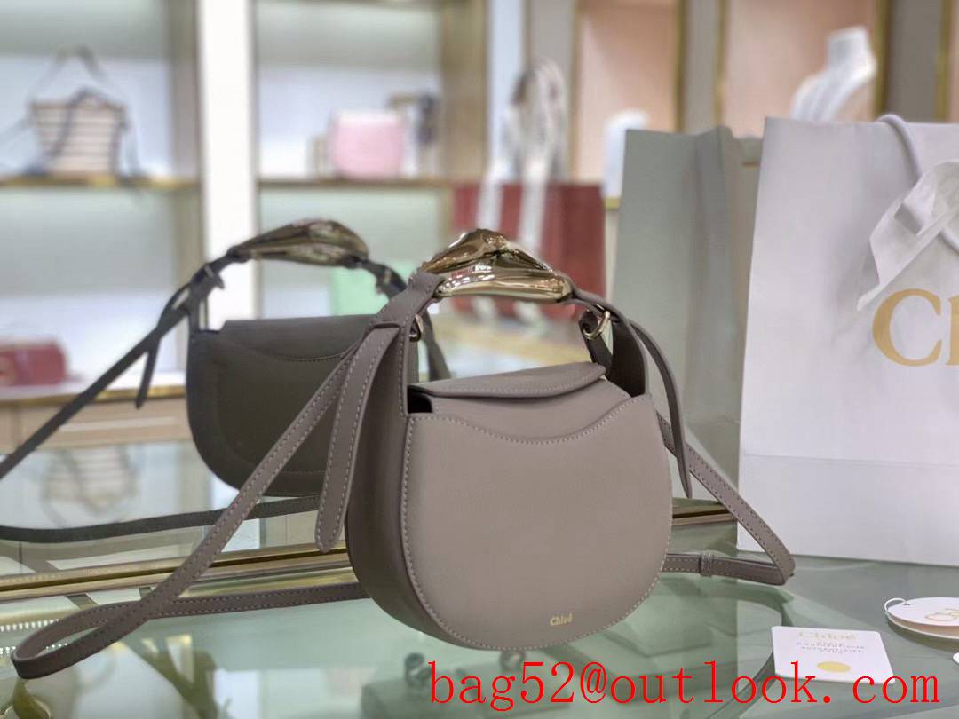 Chole medium kiss collection hobo grey Lip metal handle bag