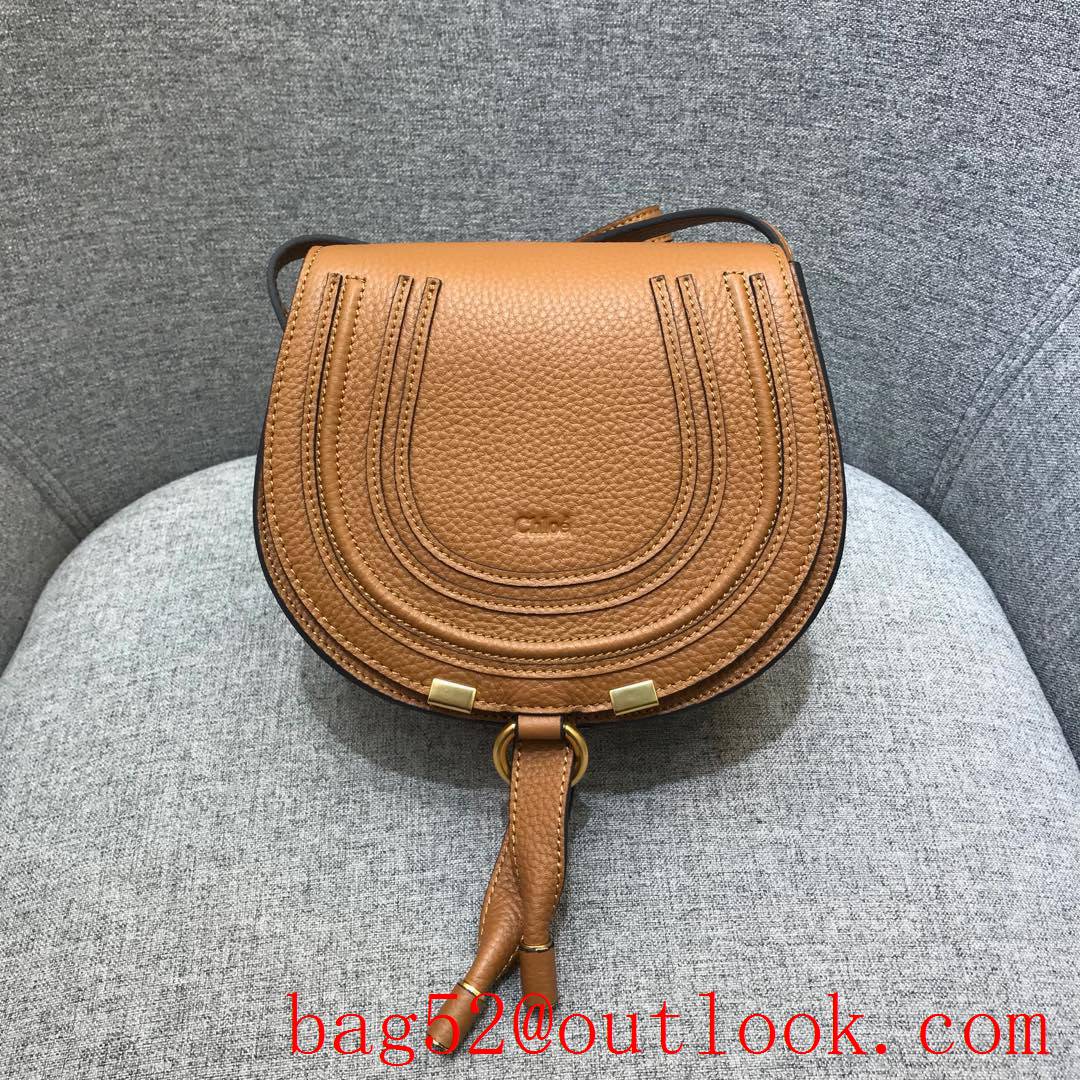 Chole soft curves shoulder bag imported natural tumbled cowhide eye-catching U-shaped leather pattern embellishment handbag