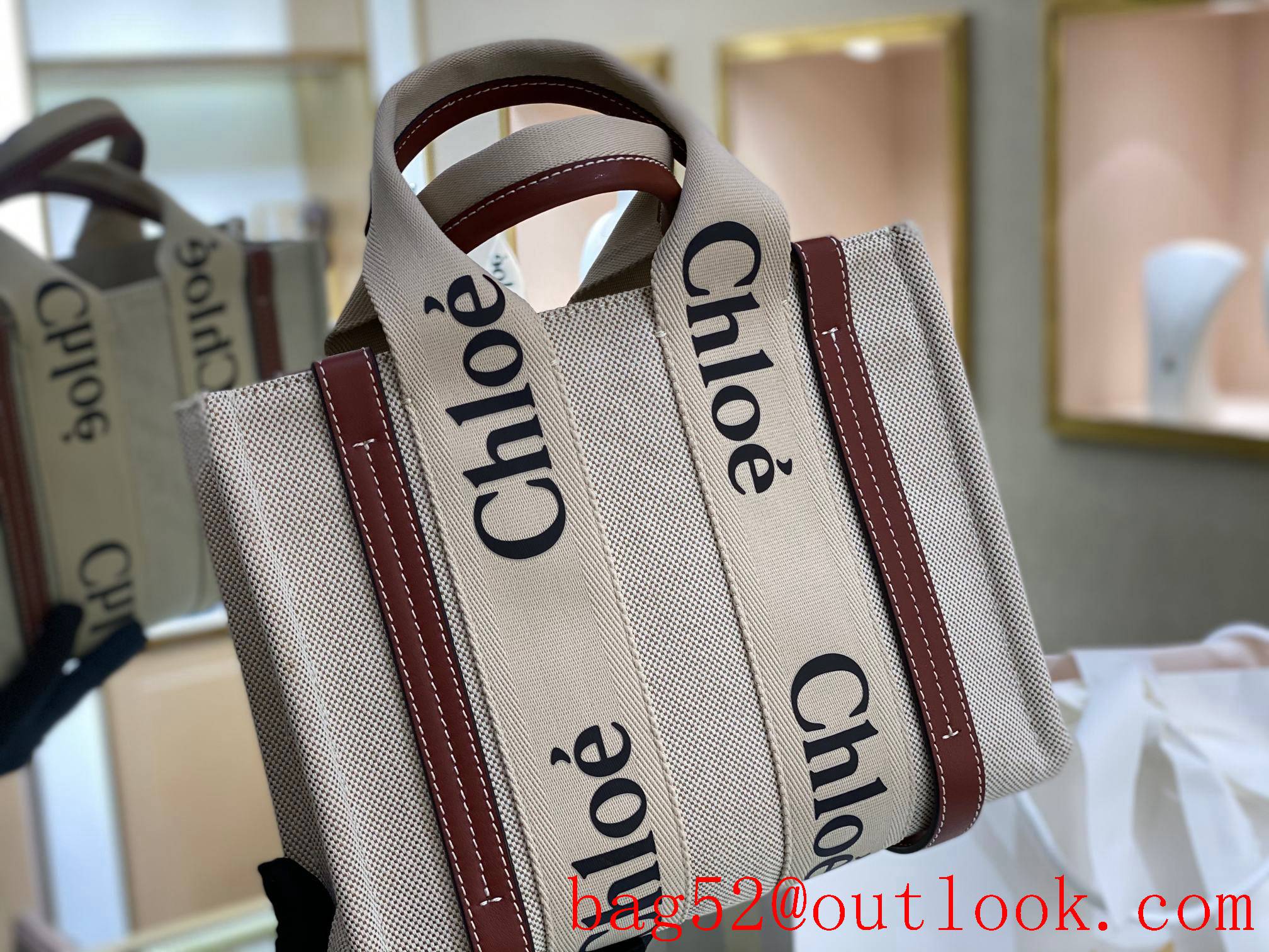 Chole small redline embroidery waterproof canvas tote handbag