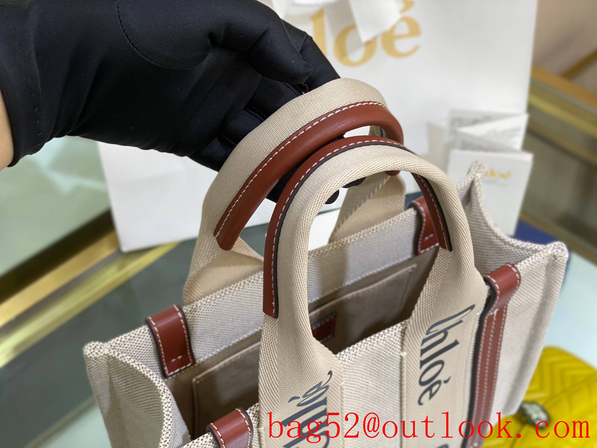 Chole small redline embroidery waterproof canvas tote handbag