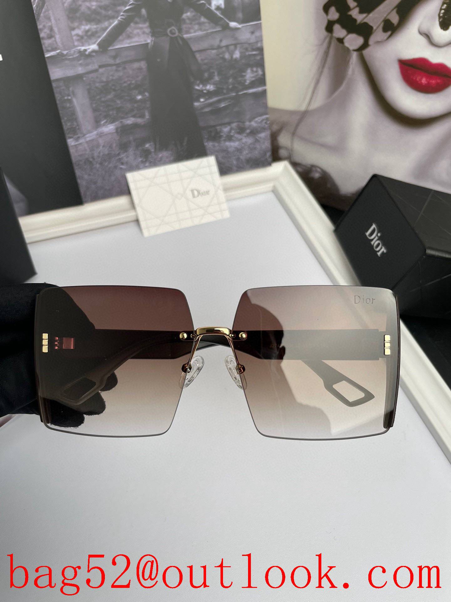 Dior women's polarized borderless frame combined with TR temples sunglasses