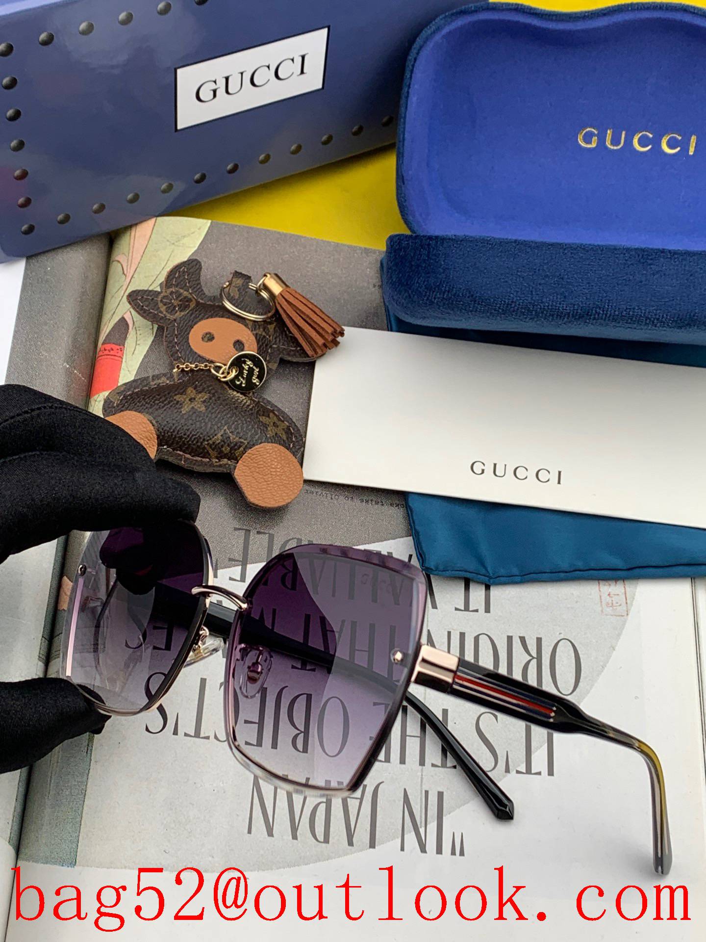 Gucci Environmentally friendly non-magnetic stainless steel metal sunglasses