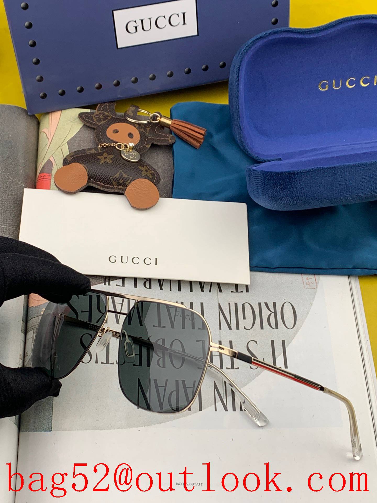 Gucci super-elastic whole glasses without screws sunglasses