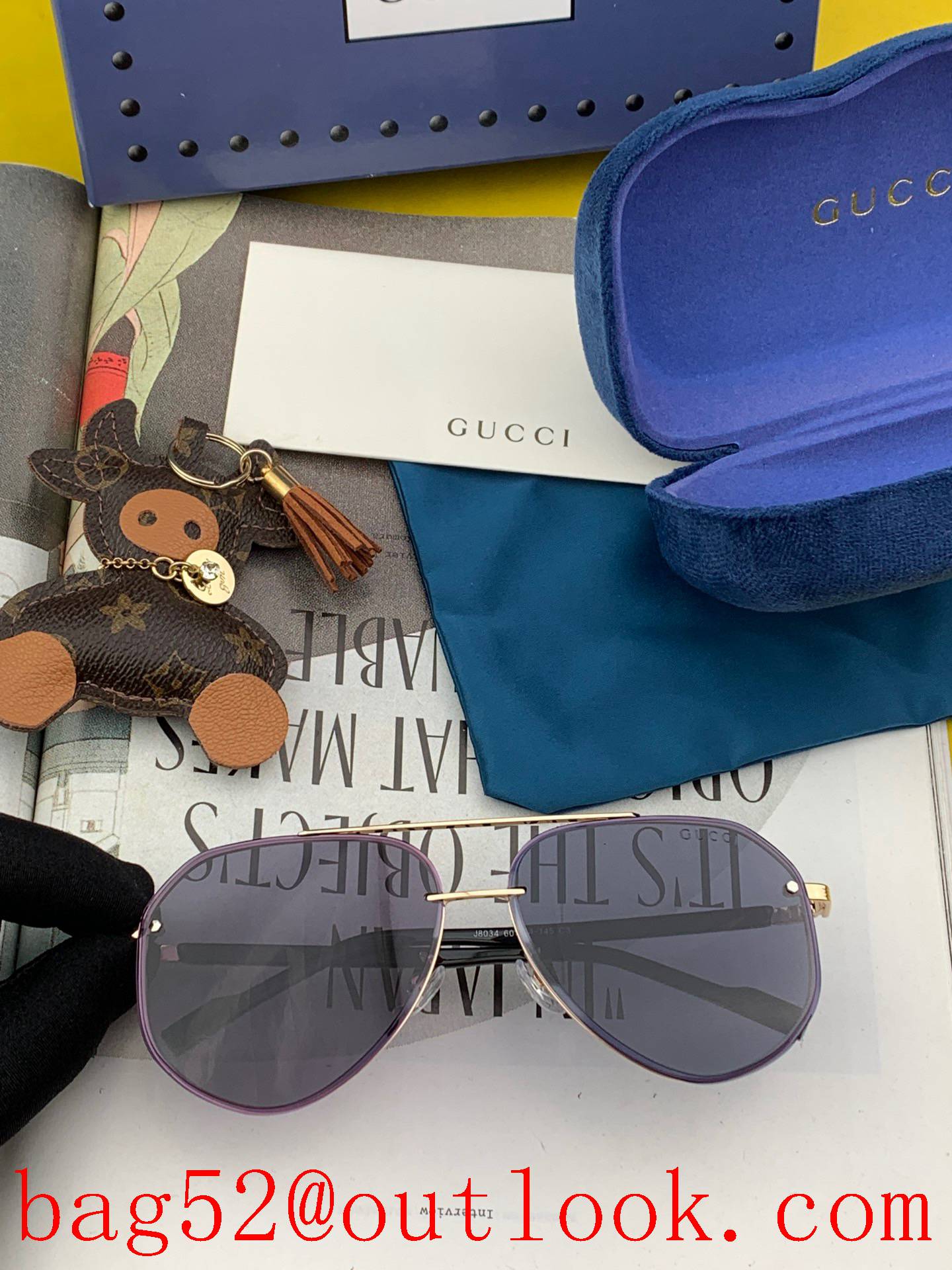 Gucci men's and women's couple models sun ip electroplating will never fade sunglasses