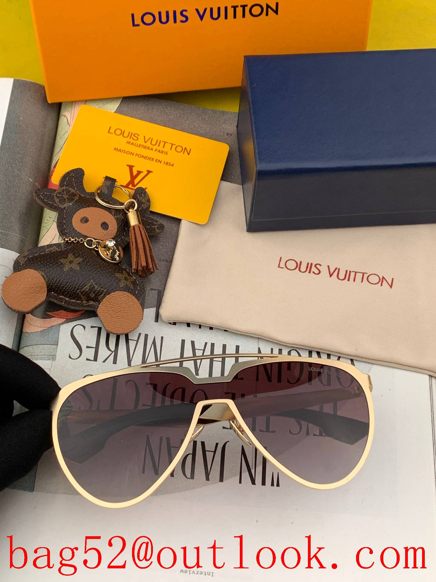LV LOUIS VUITTON Men's Personality Frame Sunglasses