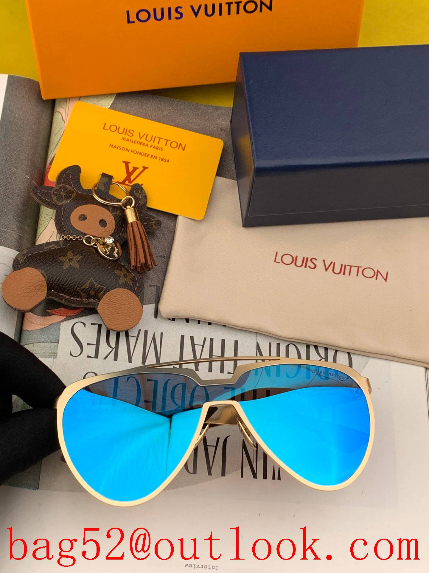 LV LOUIS VUITTON Men's Personality Frame Sunglasses