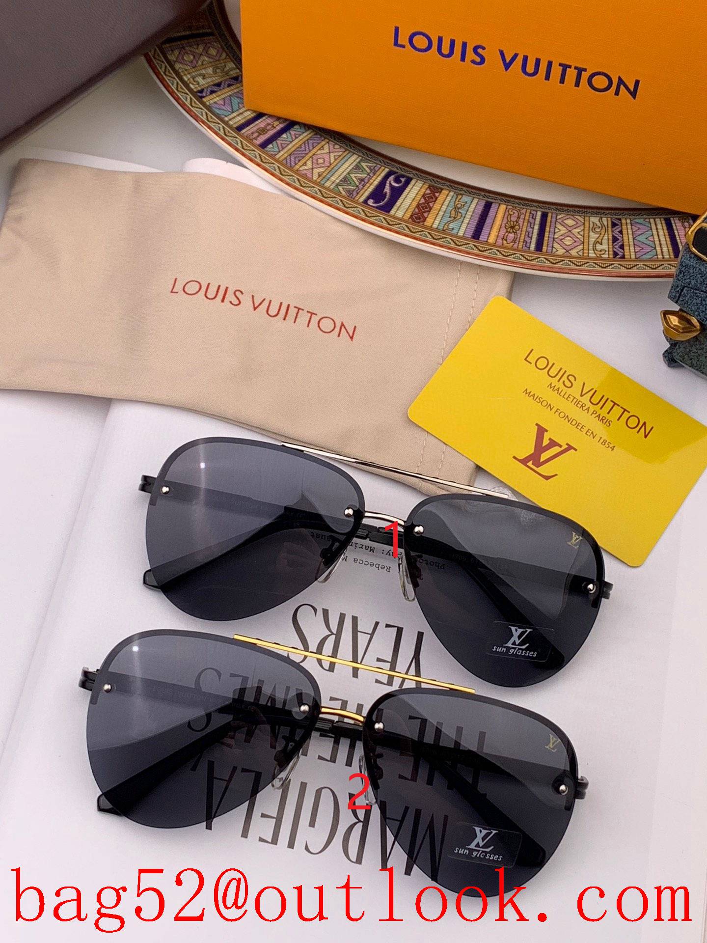 LV Louis Vuitton Men's Polarized Fashion Toad Mirror Ultralight Sunglasses