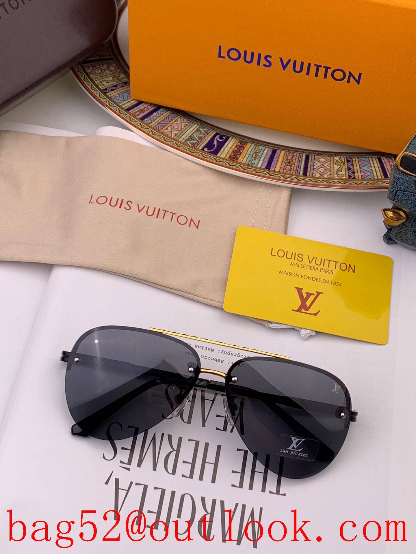 LV Louis Vuitton Men's Polarized Fashion Toad Mirror Ultralight Sunglasses