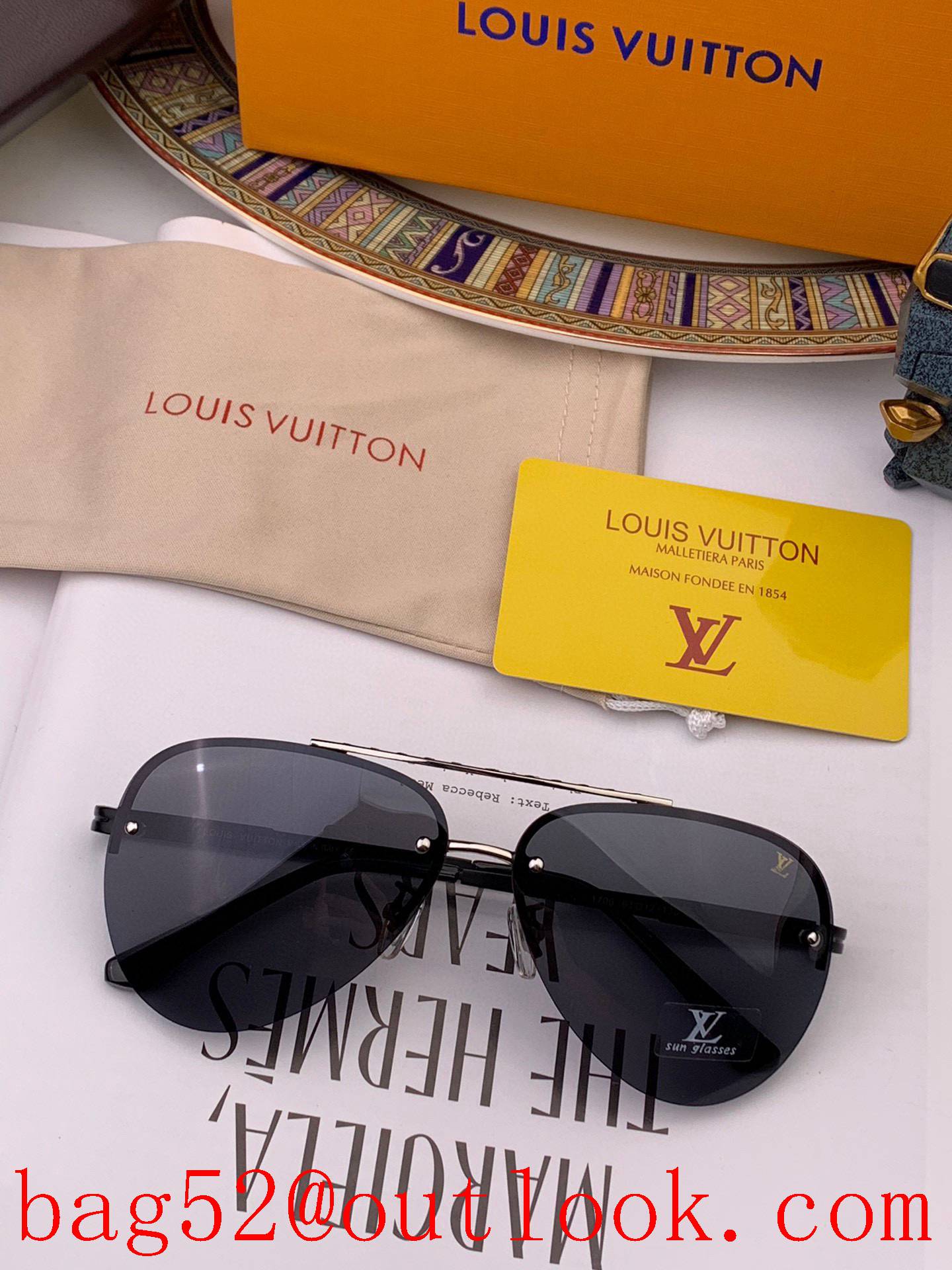 LV Louis Vuitton Men's Polarized Fashion Toad Mirror Ultralight Sunglasses