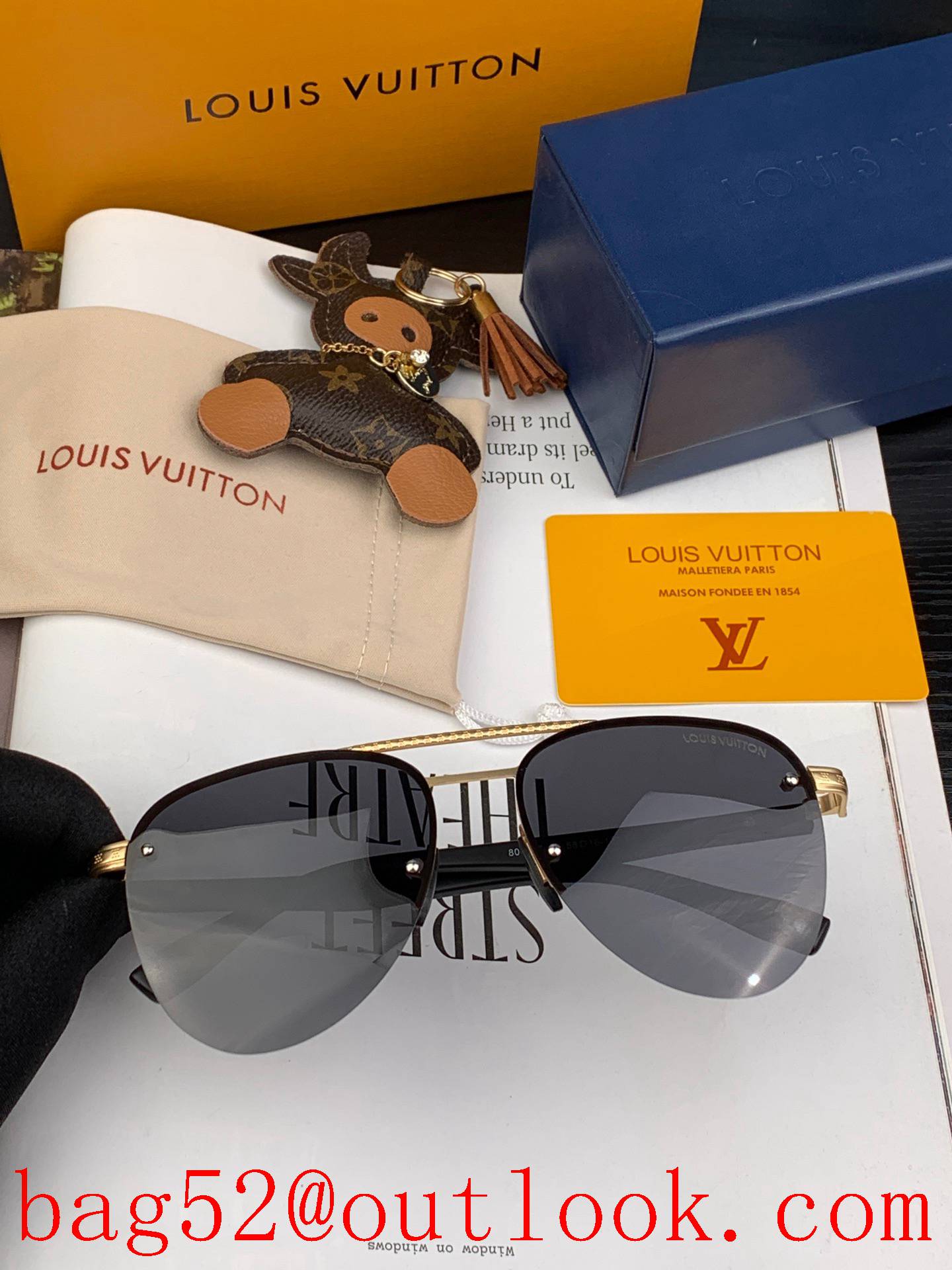 LV Louis Vuitton Men's Polarized Fashion Toad Mirror Ultralight 4 Colors Sunglasses