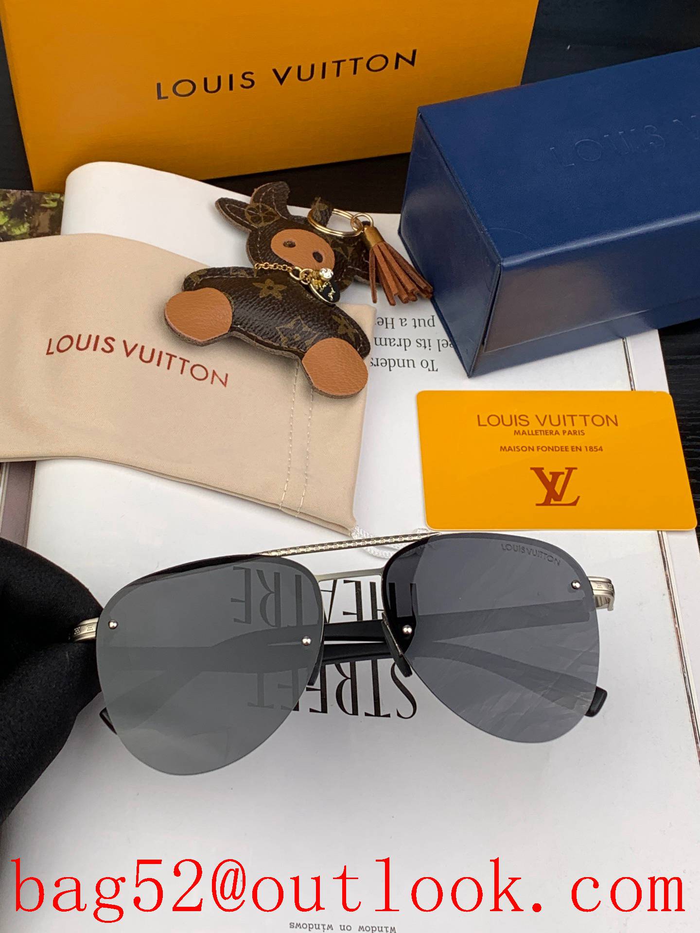 LV Louis Vuitton Men's Polarized Fashion Toad Mirror Ultralight 4 Colors Sunglasses