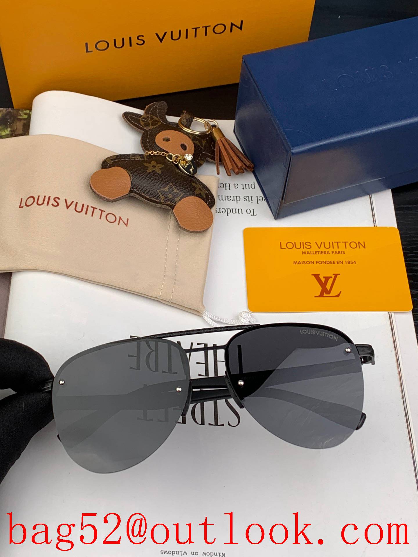 LV Louis Vuitton Men's Polarized Fashion Toad Mirror Ultralight 4 Colors Sunglasses