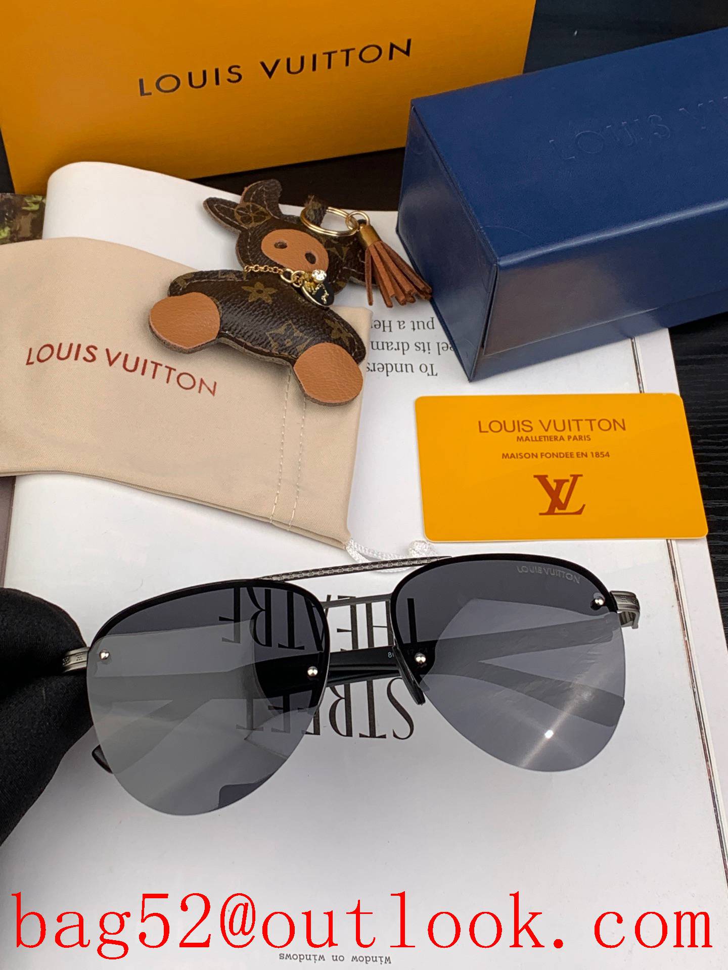 LV Louis Vuitton Men's Polarized Fashion Toad Mirror Ultralight 4 Colors Sunglasses