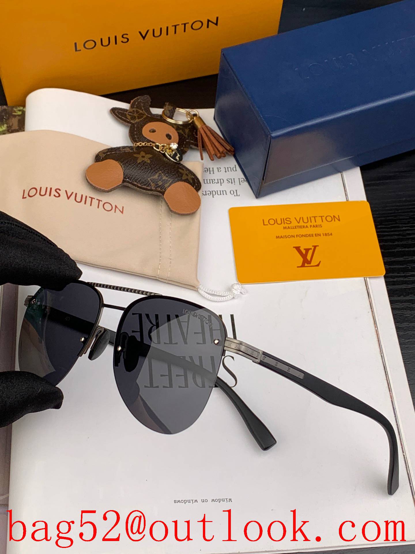 LV Louis Vuitton Men's Polarized Fashion Toad Mirror Ultralight 4 Colors Sunglasses