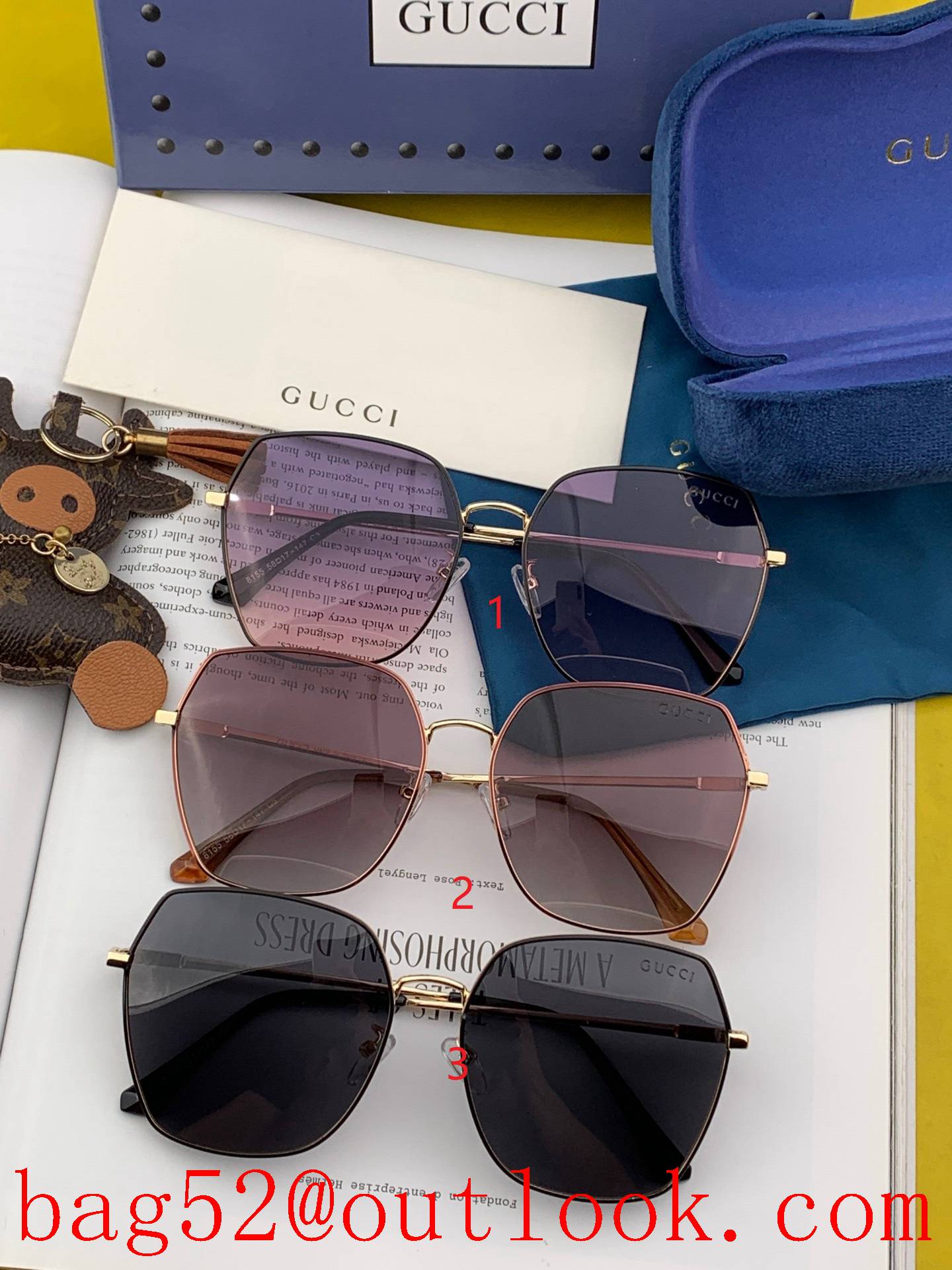 LV Louis Vuitton Fashion Square women Sunglasses