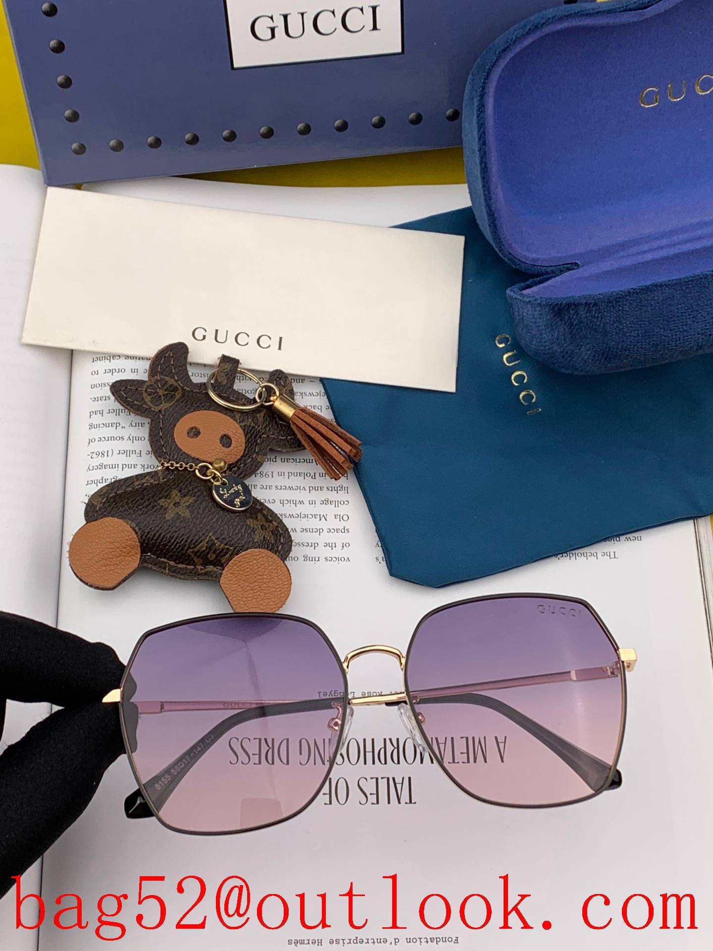 LV Louis Vuitton Fashion Square women Sunglasses