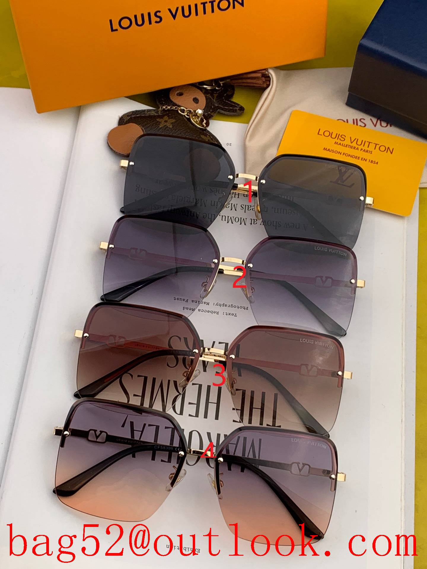 LV Louis Vuitton large frame classic box design Sunglasses
