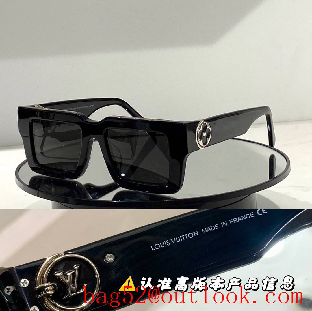 LV Louis Vuitton 5 Colors side temples metal logo width frame women sunglasses