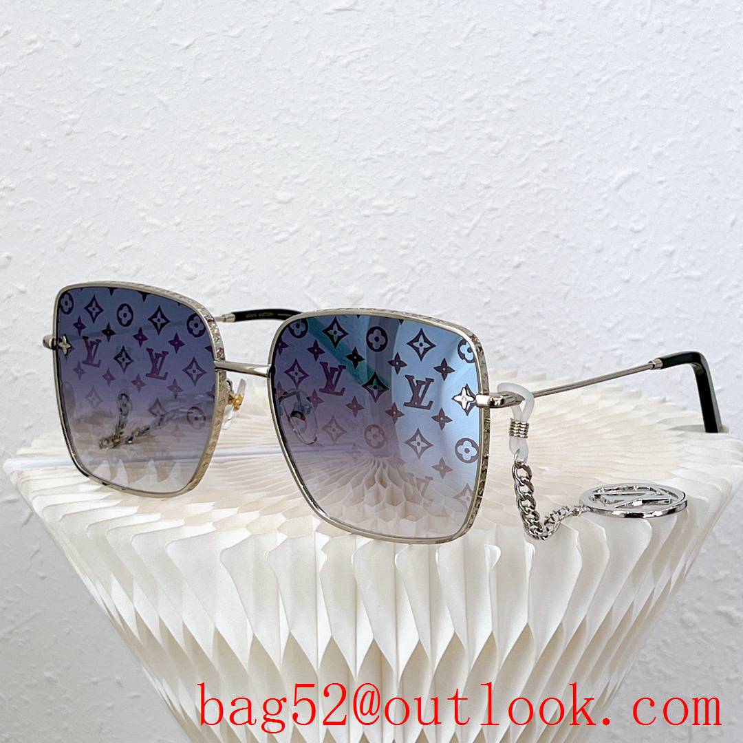 LV Louis Vuitton 6 colors logo chain women sunglasses