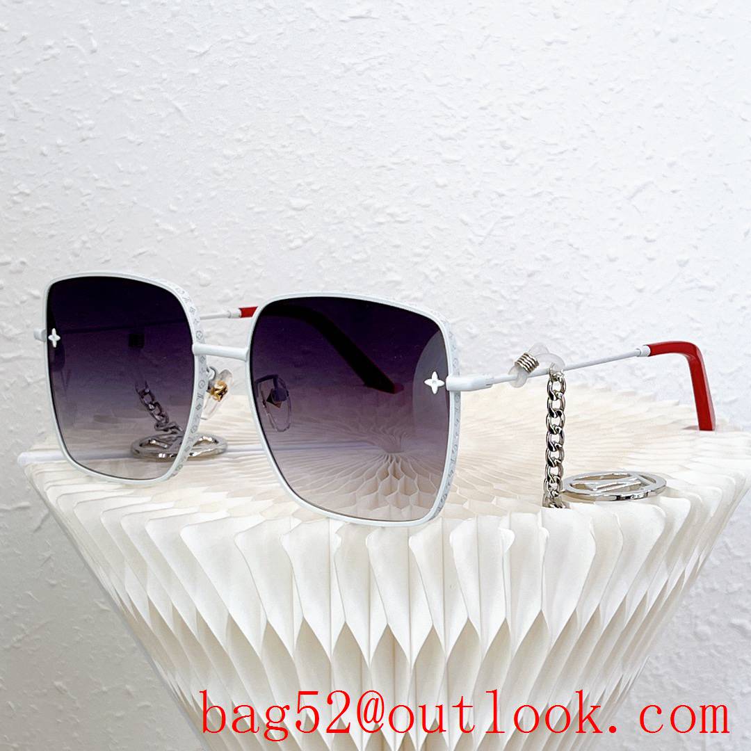 LV Louis Vuitton 6 colors logo chain women sunglasses