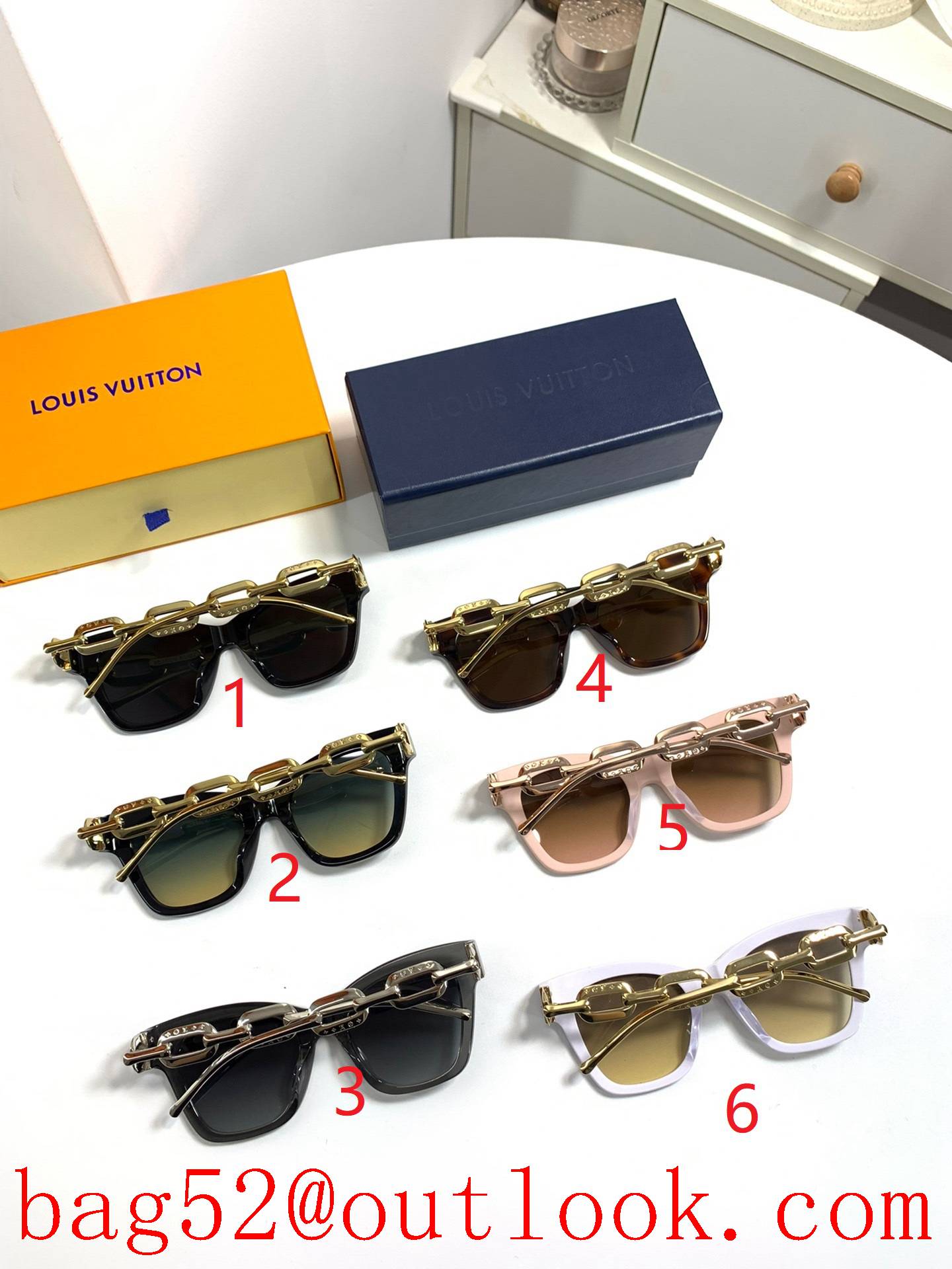 LV Louis Vuitton Special temple design 6 colors sunglasses
