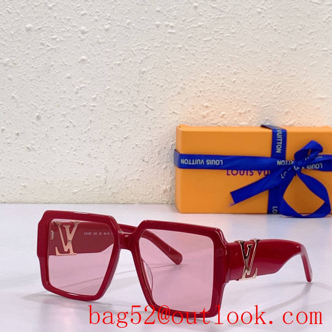 LV Louis Vuitton Big letter metal logo on temples 5 colors sunglasses