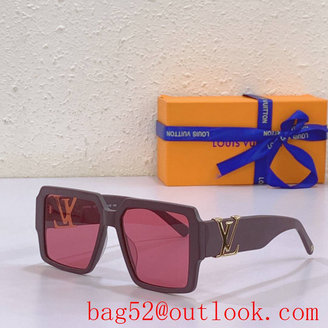 LV Louis Vuitton Big letter metal logo on temples 5 colors sunglasses