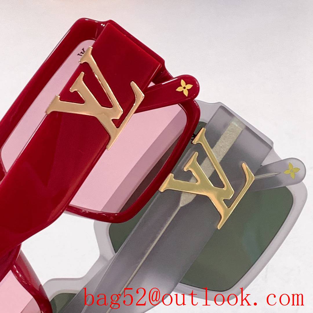 LV Louis Vuitton Big letter metal logo on temples 5 colors sunglasses