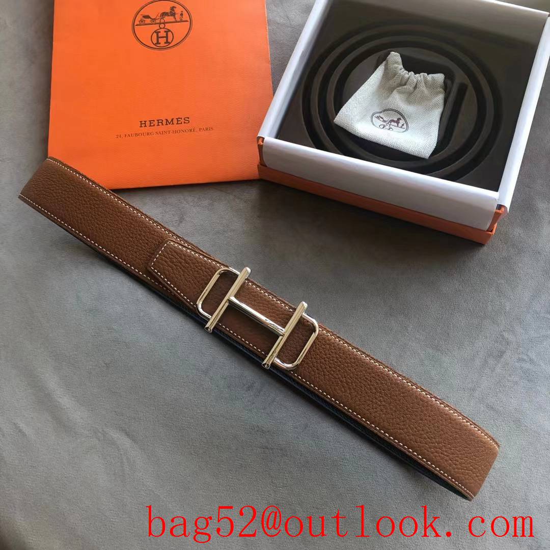 Hermes men's 3.8cm counter Royal metal buckle belt