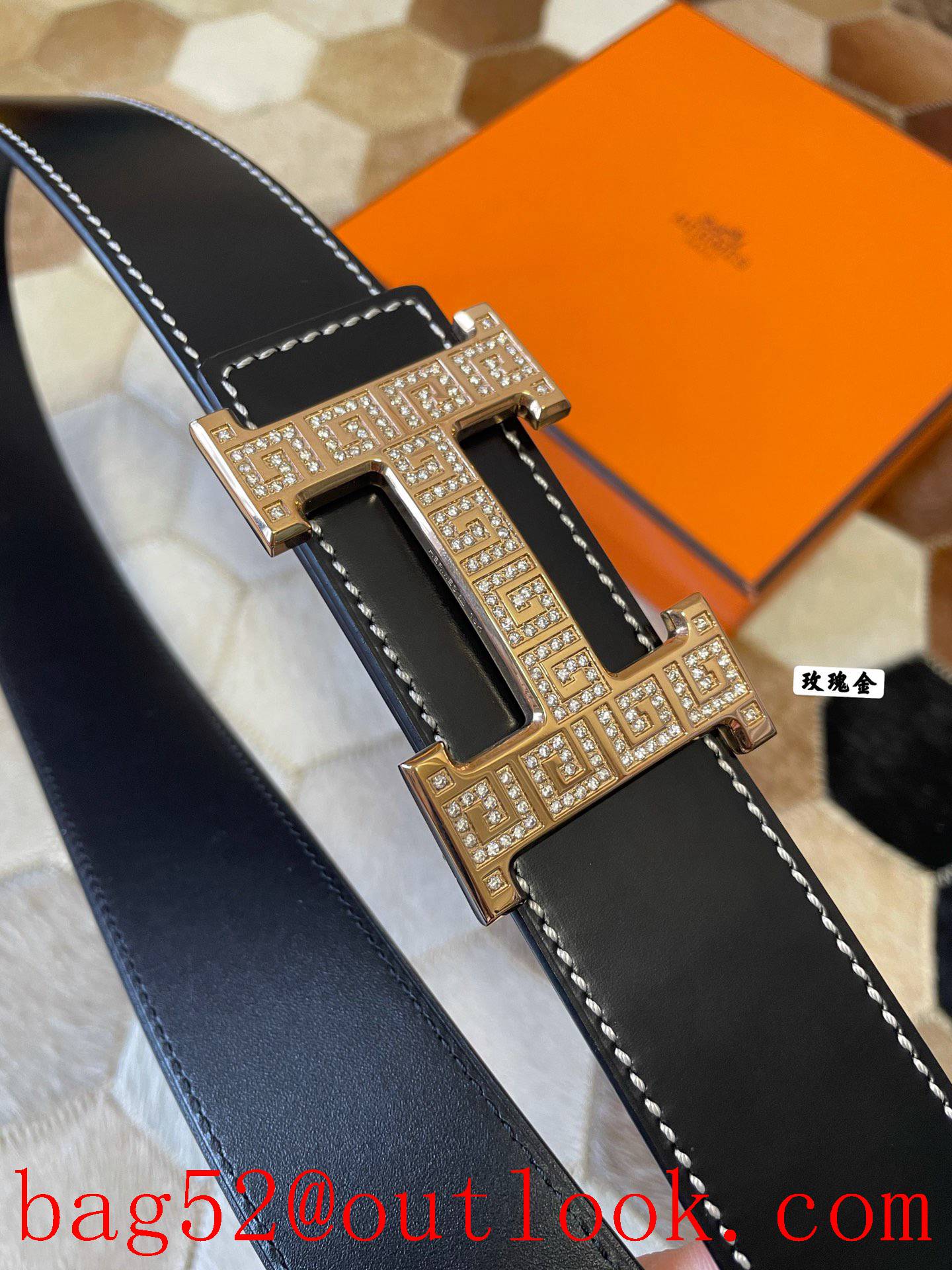 Hermes men's 3.8cm stainless steel belt