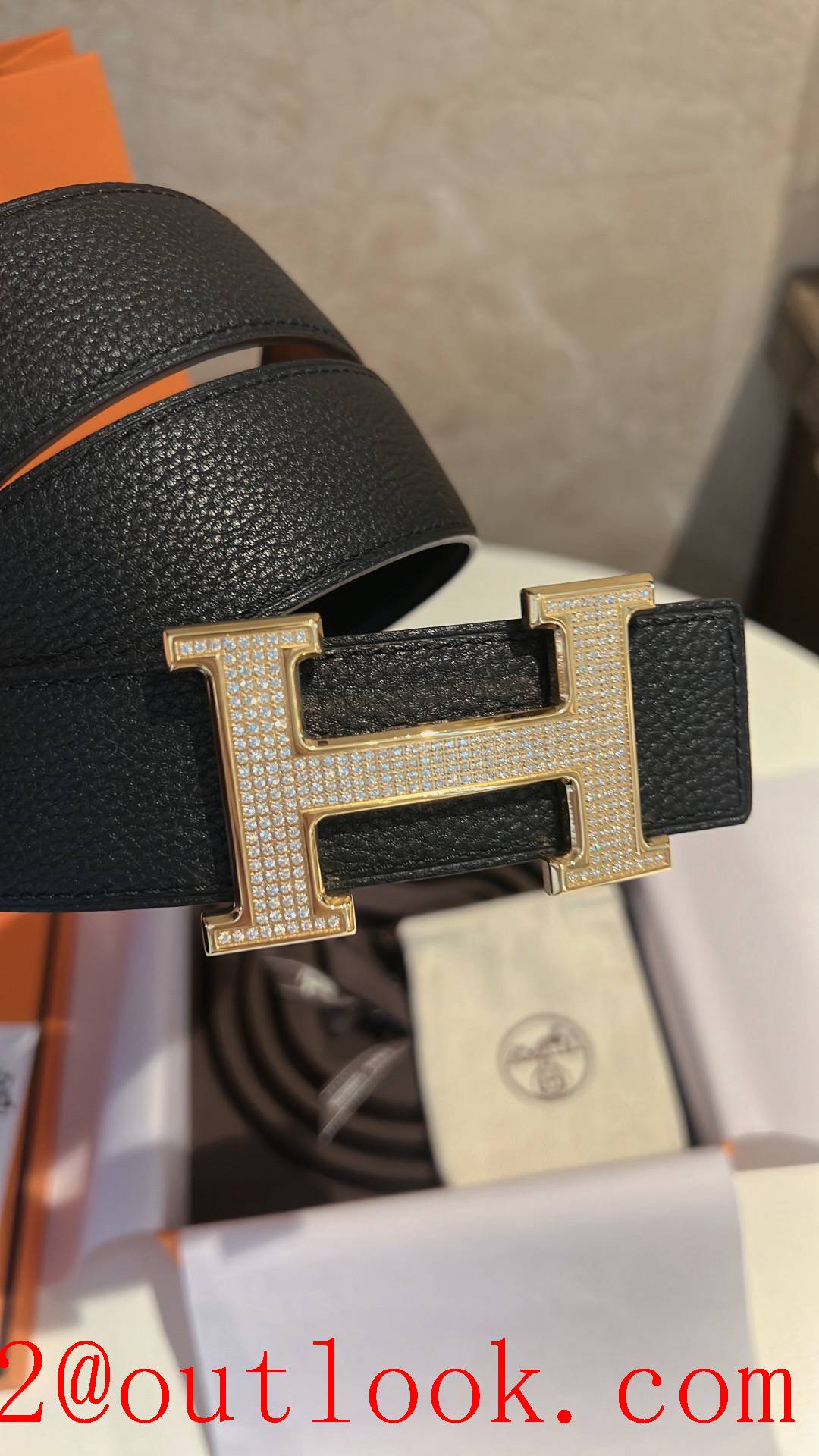 Hermes Stainless steel inlaid drill button process belt