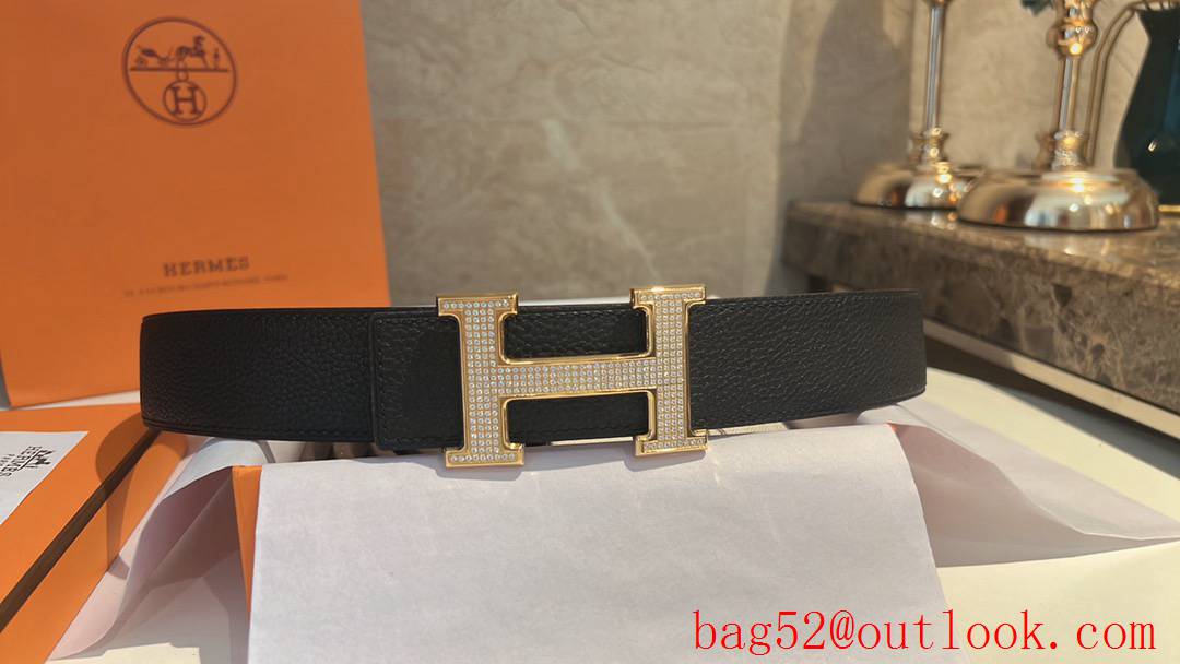 Hermes Stainless steel inlaid drill button process belt