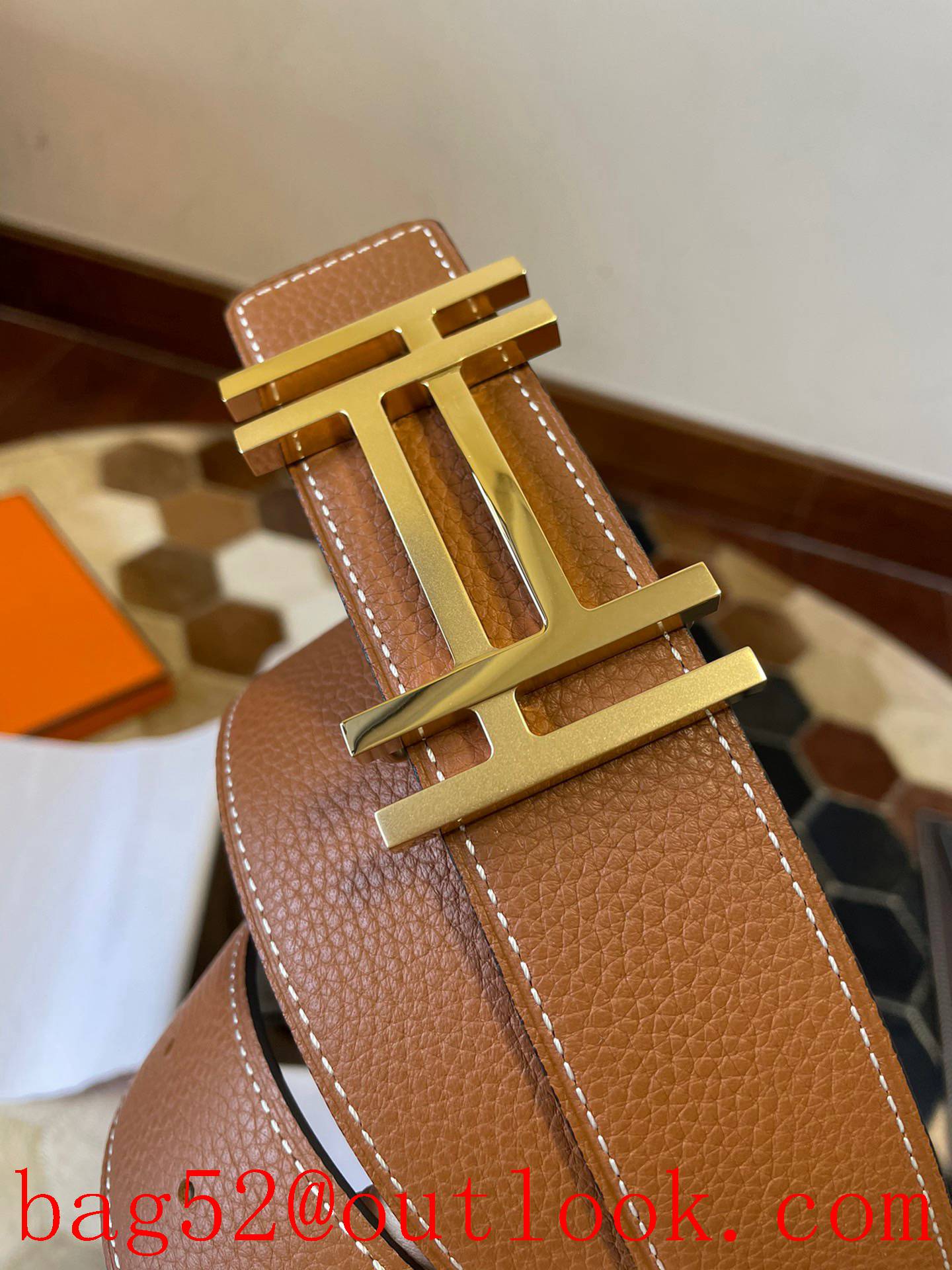 Hermes original single-quality classic mens belt