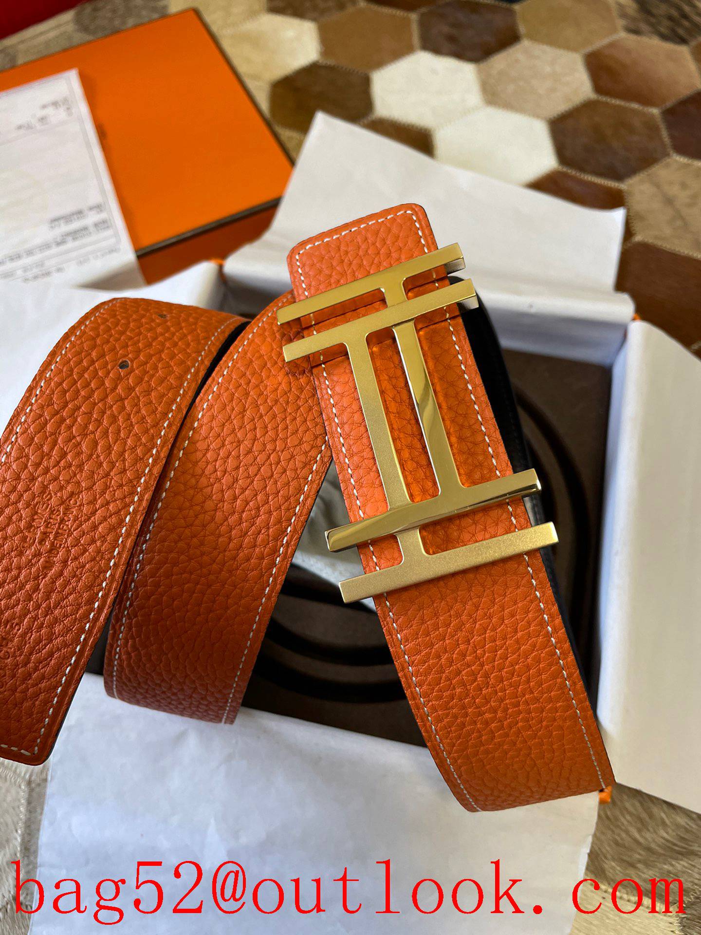 Hermes original single-quality classic mens belt