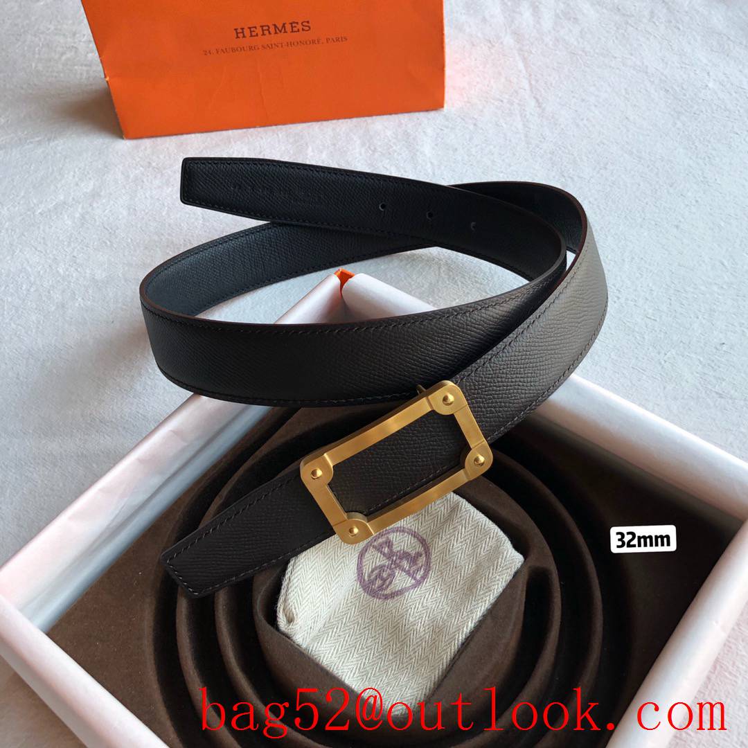 hermes stainless steel frame metal buckle belt