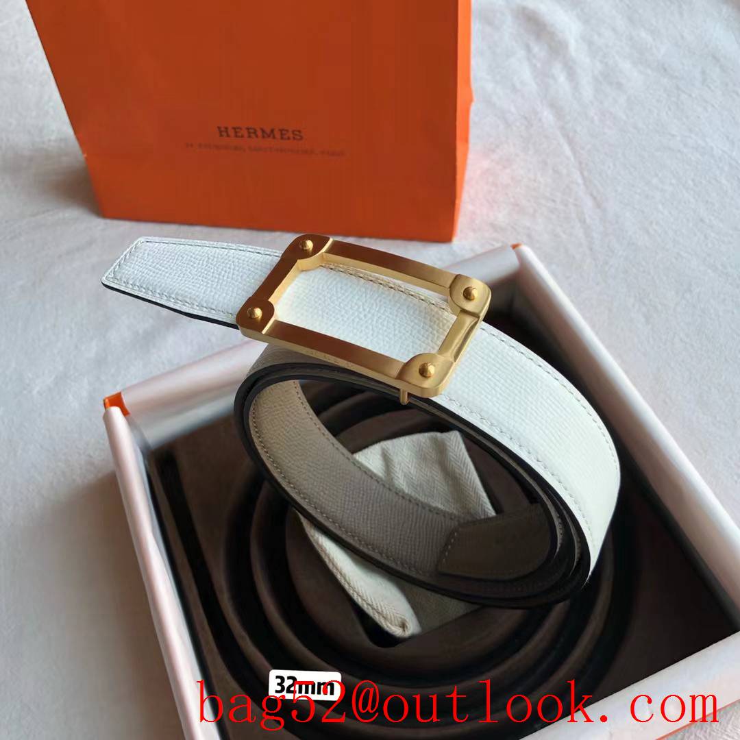 hermes stainless steel frame metal buckle belt