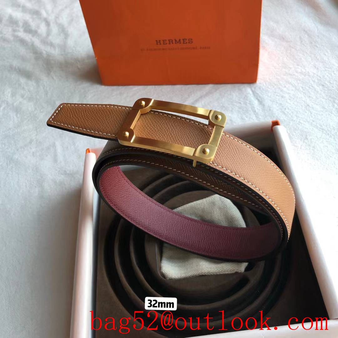 hermes stainless steel frame metal buckle belt