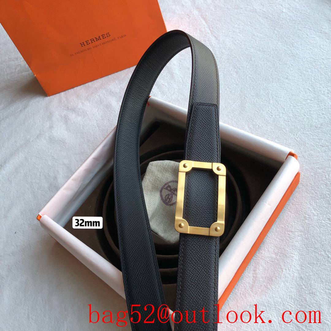 hermes stainless steel frame metal buckle belt