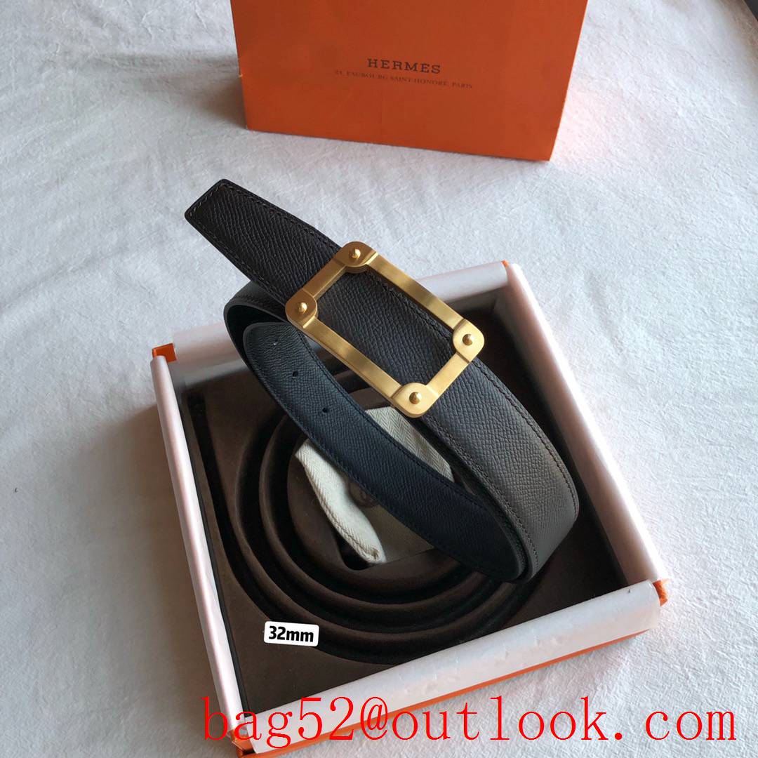 hermes stainless steel frame metal buckle belt