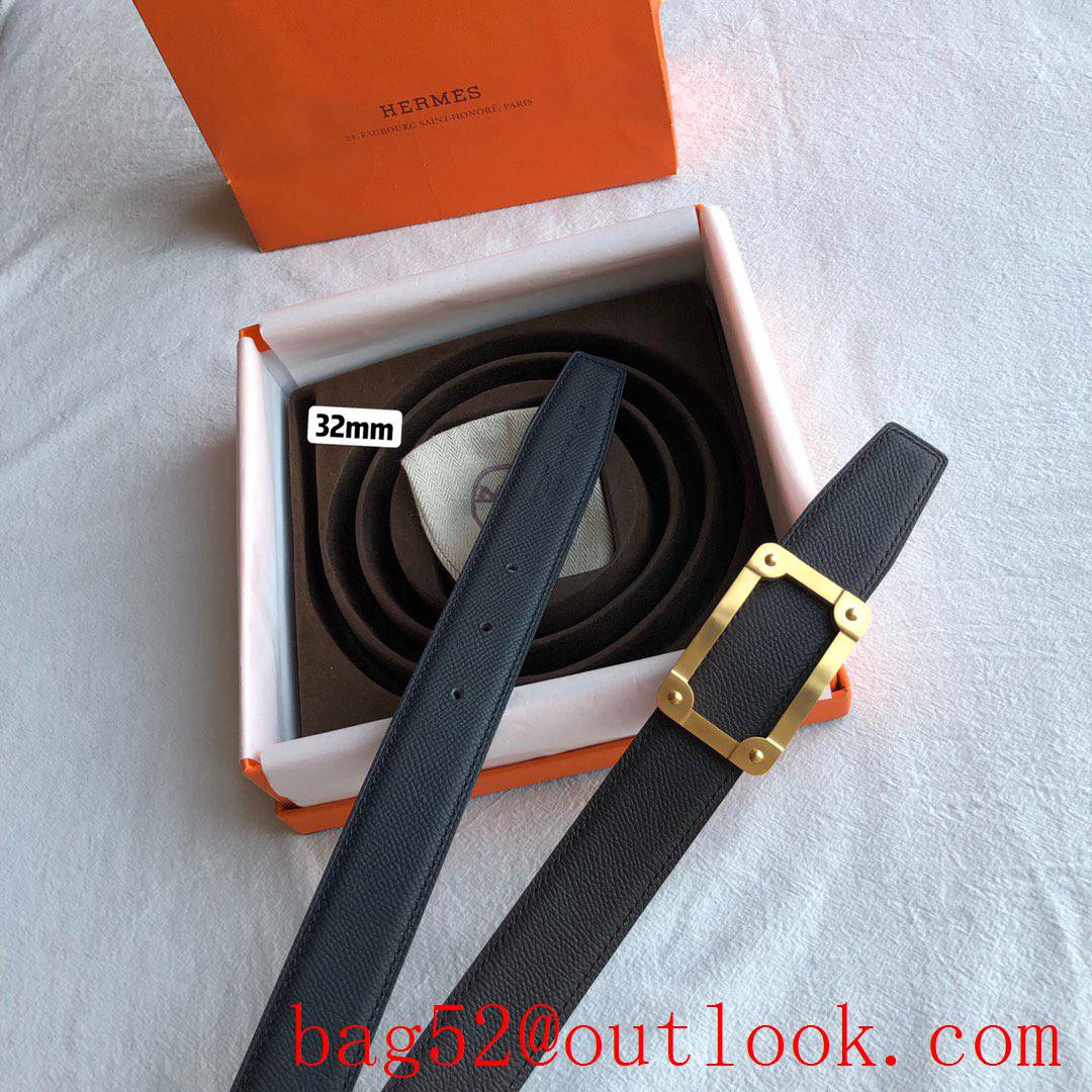 hermes stainless steel frame metal buckle belt