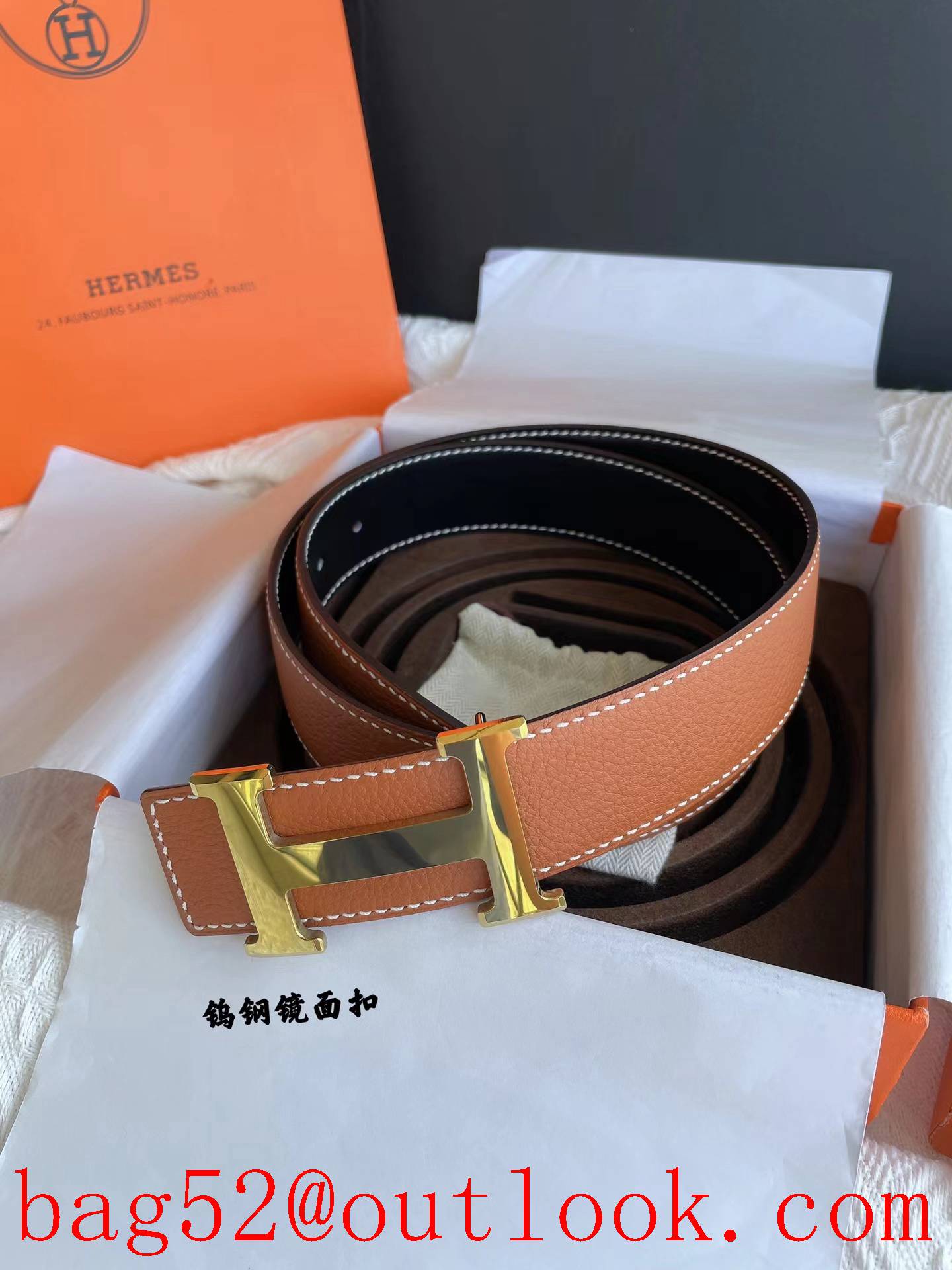 Hermes Whole imported leather cutting by hand belt