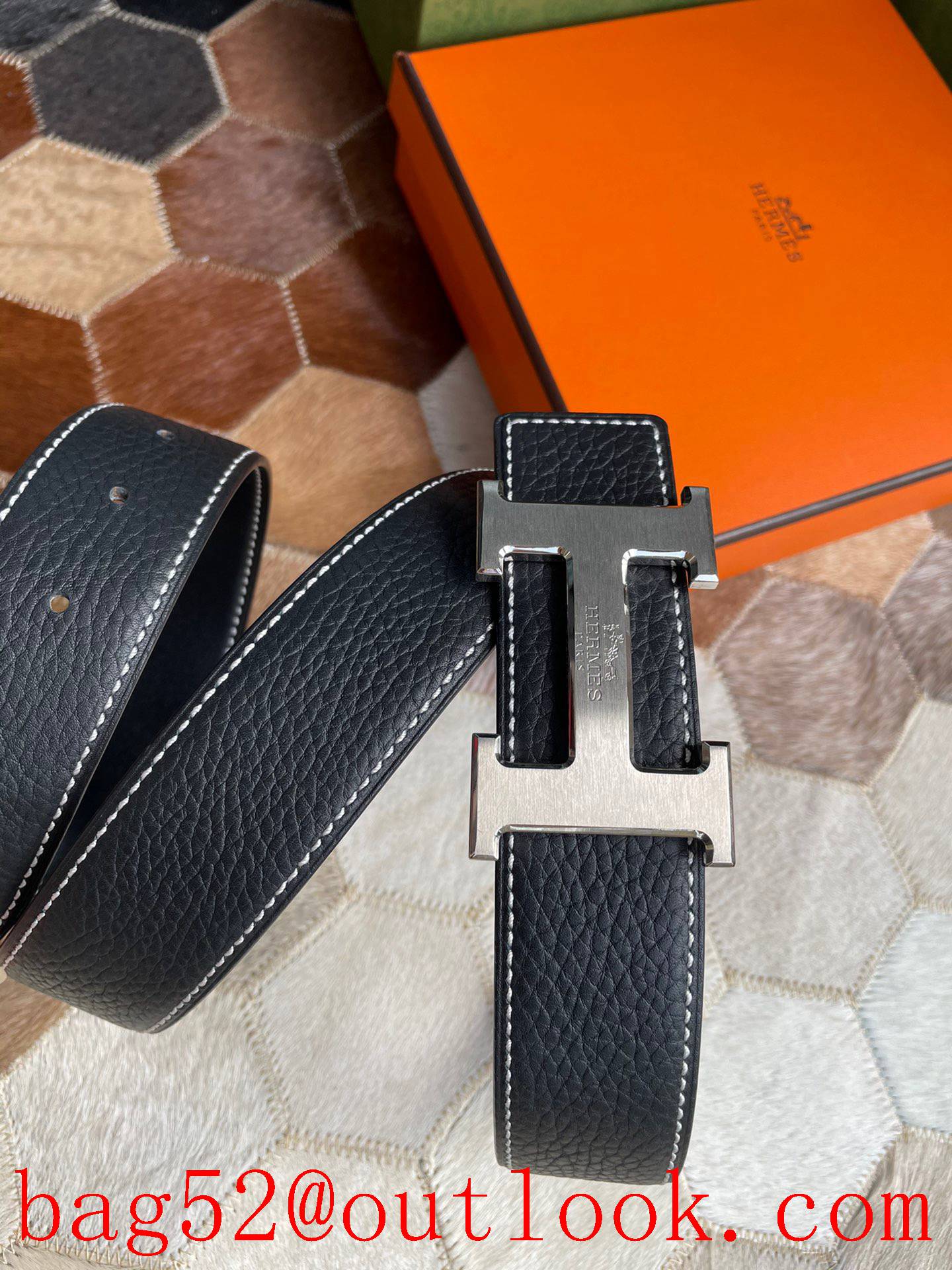 Hermes original single-quality classic men leather belt