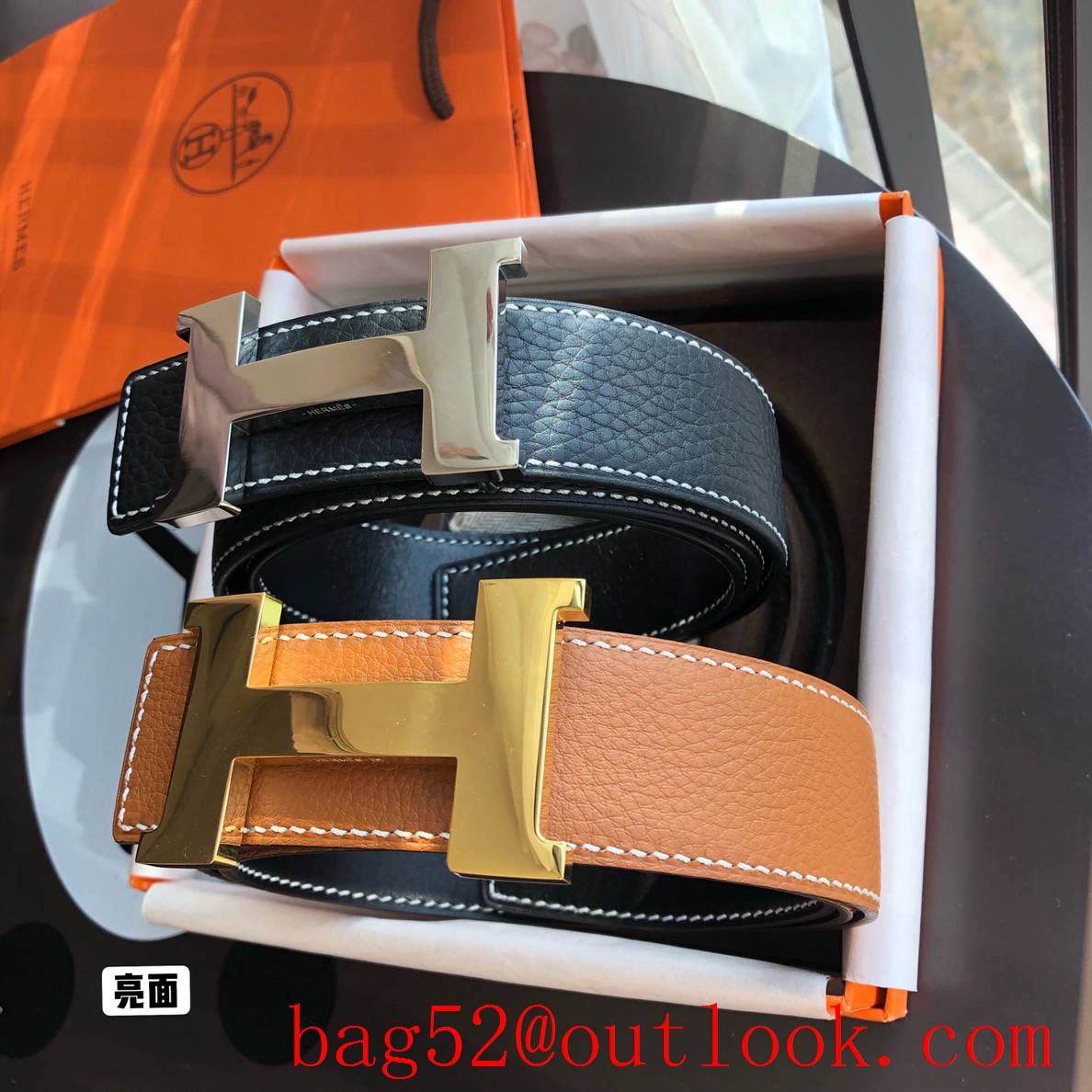 Hermes Imported selected high-quality leather belt