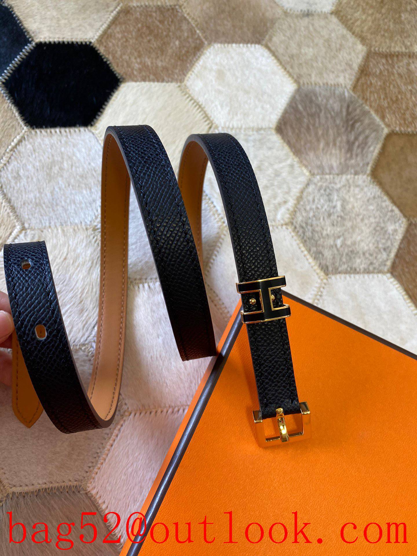 Hermes Pop H15 calfskin thin belt 15mm belt